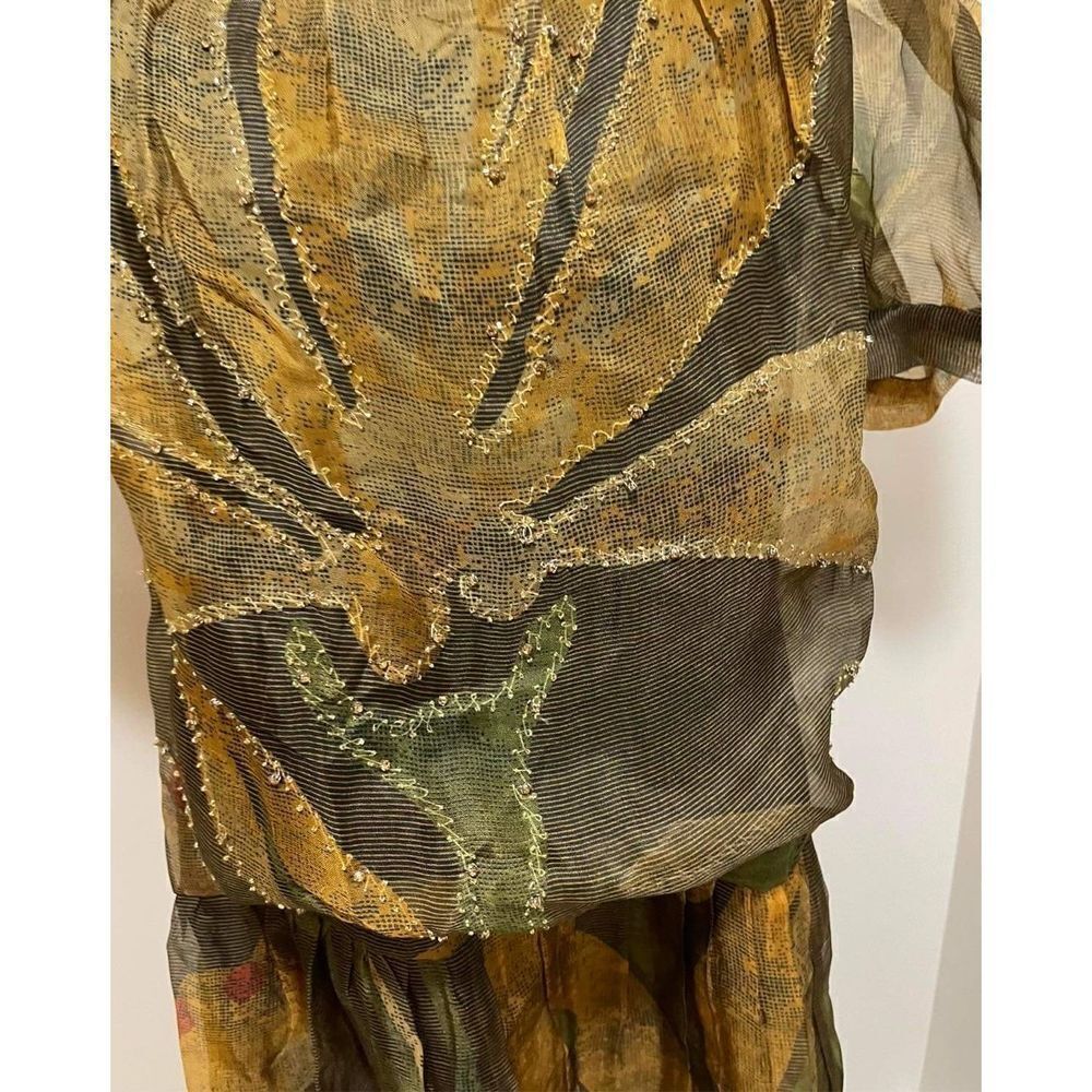 Anthropologie x Roopa Pemmaraju Beaded Silk Organza Maxi Dress Size XL - Picture 6 of 8